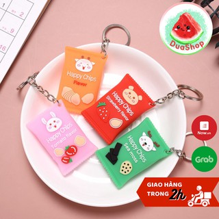 Móc Khóa Viên Kẹo Happy Chips Đáng Yêu - Móc Chìa Khóa Kẹo Ngọt Độc Đáo  Duashop