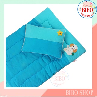 [Chọn màu] Bộ nệm gối trần gòn cho bé đi học nhà trẻ, Bộ nệm gối cho bé nằm nhà