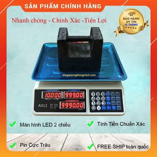 Cân Tính Tiền Tiếng Việt 30kg/5g - Cân Điện Tử Cao Cấp Đài Loan. Màn Hình Hiển Thị 2 Mặt (Bảo Hành 12 Tháng)
