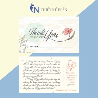 Combo 100 cái  thankyoucard, thiệp cảm ơn, Thẻ cám ơn có sẵn, Giấy bìa cứng cán màng size 9x5.5cm