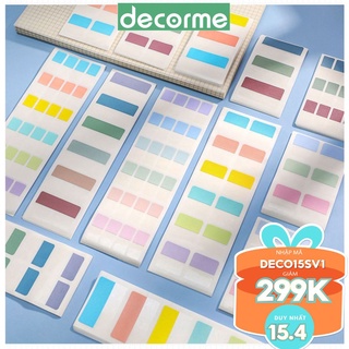 Giấy phân Trang Marker Morandi 3 size Nhiều màu DecorMe Miếng dán đánh dấu sách gắn sổ còng Phụ kiện văn phòng phẩm NBD2