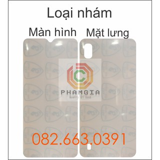 Dán PPF bóng, nhám cho Samsung A10/ A10S/ A01 màn hình, mặt lưng, full lưng viền siêu bảo vệ