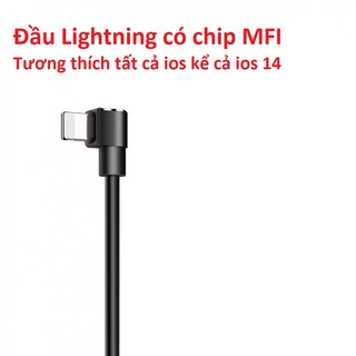 ( Tặng đầu usb đực ) Đầu cáp nối Lightning Chữ L dùng cho máy tính có kèm chíp MFI hỗ trợ sạc nhanh tặng đầu usb đực