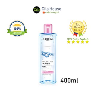 Nước tẩy trang Loreal Paris 3-in-1 Micellar Water 400ml (hồng) - Cila House
