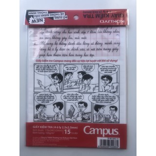 Giấy kiểm tra cấp 1 Campus - 15 tờ đôi