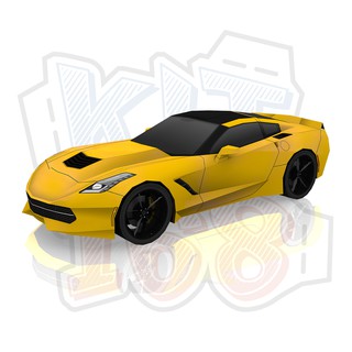 Mô hình giấy Xe Vette Yellow Lightning