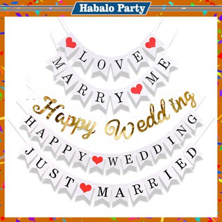 Dây Cờ Treo Chữ Happy Wedding