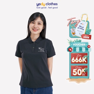 Áo thun polo nữ YODY airmax in ngực chất liệu mát mẻ thấm hút tốt APN4146