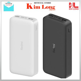 [ Bản Quốc Tế có Cáp ] Sạc dự phòng Xiaomi Redmi 20000mAh Sạc nhanh 18W Micro USB &amp; Type-C - Chính hãng phân phối