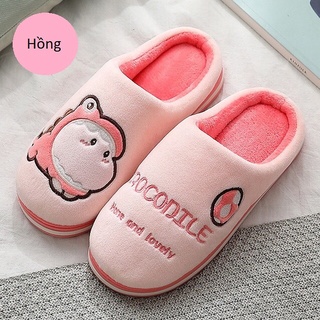 Dép bông nữ đi trong nhà Crocodile, mềm êm cực ấm