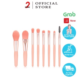 Bộ cọ trang điểm gốm 8 Cây chuyên nghiệp - tặng Kèm Túi Zip Vintage