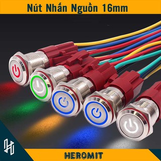 Nút nhấn nguồn 16mm , nút nhấn giữ led 5-24VDC