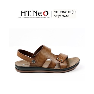 Sandal nam đế cao HT.NEO 100% da bò tự nhiên, kiểu dáng nổi bật, đế kếp 3,5cm quai da siêu bền SD95