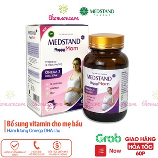 Vitamin bầu Medstand Happy mom, bổ tổng hợp cho mẹ mang thai và sau sinh, cho con bú chứa Omega DHA sắt canxi