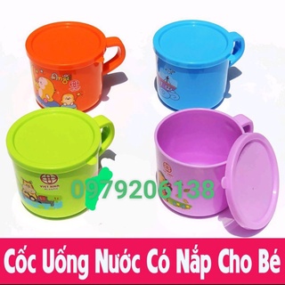 Cốc Uống Nước Cho Bé Có Nắp Đậy Cực Xinh - Made in Việt Nam