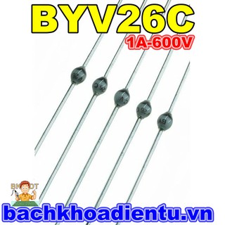Diode xung BYV26C (1A-600V) chính hãng.