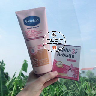 [HÀNG AUTH] Combo dương thể Vaseline 50x kết hợp alpha arbutin