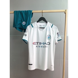 Bộ quần áo đá banh Man City MC sân khách trắng Fex thun thái cao cấp logo NHA