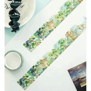 (Chiết theo chu kỳ) Băng dính washi tape hoạ tiết cảnh sắc cổ phong
