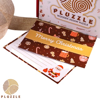 Thiệp PLUZZLE Chúc Mừng Giáng Sinh Noel - Card viết tay viết thư Giấy dày dặn cán bóng 1 mặt