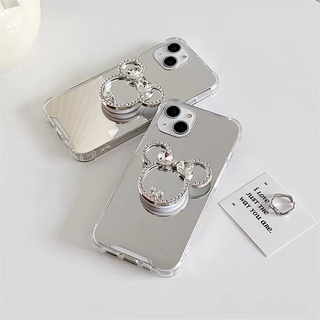 Ốp Điện Thoại Mềm Mặt Gương In Hình Mickey Cho Iphone 13 pro max 12 pro max 11 pro max xs max xr x