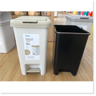 Thùng Rác Nhựa Đạp Chân Nắp Đậy Chữ Nhật Inochi 15 Lít Làm Sọt Rác Văn Phòng,Đựng Rác Gia Đình, Trong Nhà, Ngoài Trời