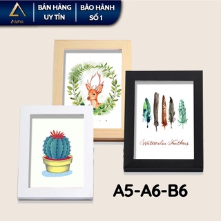 Khung ảnh để bàn A5 A6 B6 Alpha, khung tranh mặt kính có đế các cỡ 10x15, 13x18, 15x21