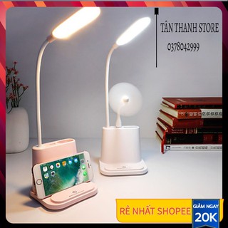 Đèn học để bàn sạc tích điện kiêm Pin dự phòng và Quạt mini chống cận thị mã 36014.36023a