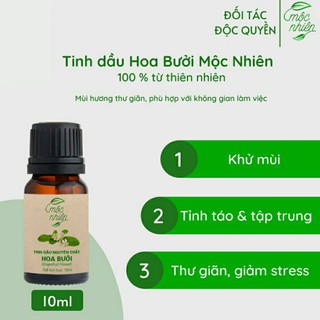 Tinh dầu hoa bưởi khử mùi, thư giãn nguyên chất Mộc Nhiên. Chai 10ml đã qua kiểm nghiệm