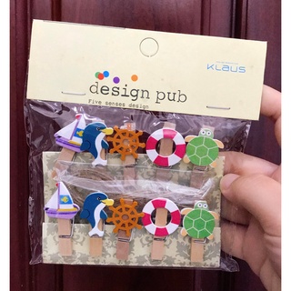 Set 10 Kẹp Gỗ Cute Tặng kèm 2m dây thừng