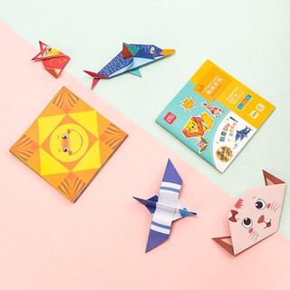 Bộ 50/100 tờ giấy thủ công origami Deli - In sẵn họa tiết kèm sách hướng dẫn, rèn luyện sự khéo léo cho bé - 74817/74818