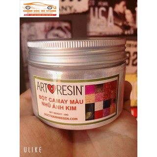Bột camay nhũ ánh kim pha Epoxy Resin màu TRẮNG NGỌC TRAI - PEARL WHITE 50g chamsocxestore