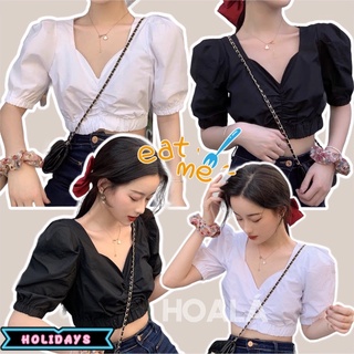 Áo Voan Cổ Tim Nhún Ngực Dễ Thương A60