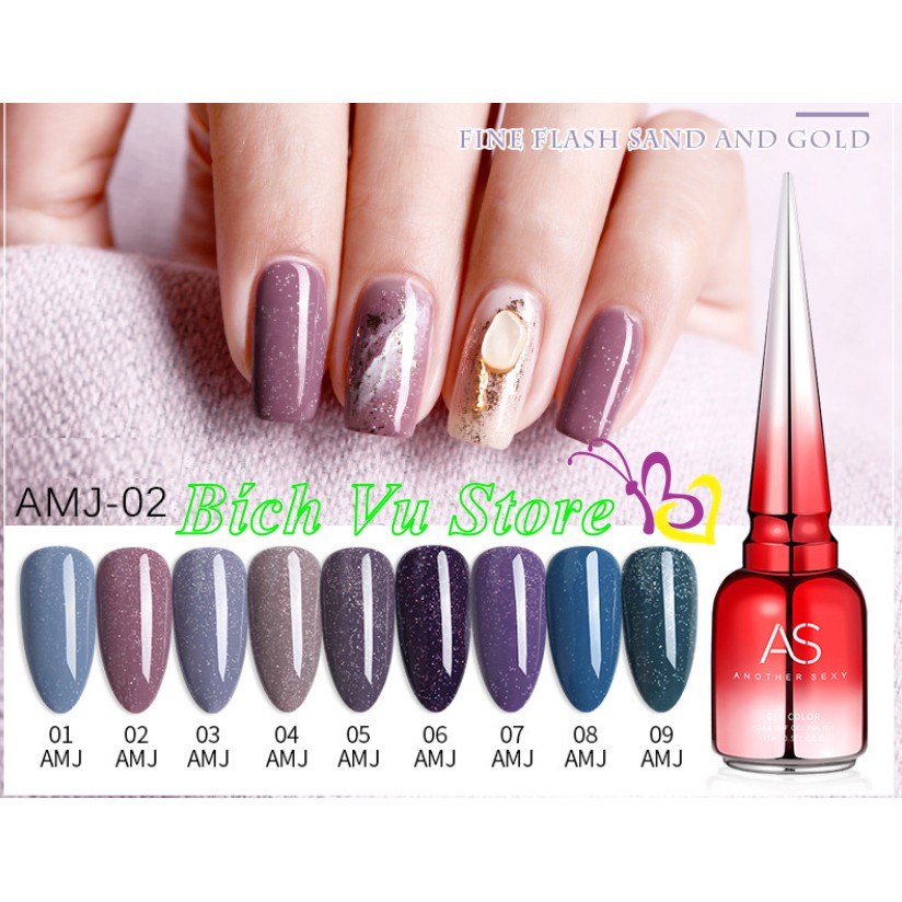 Sơn Gel giả bột,kim tuyến As mã AMJ | Chai đỏ