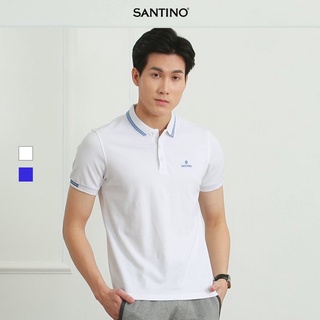 Áo Polo nam Cotton Cá Sấu SANTINO form ôm họa tiết cổ, co giãn 4 chiều, trẻ trung, kháng khuẩn chống nhăn - B108