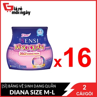 [Giá sỉ] Nguyên thùng Băng vệ sinh Diana dạng quần Size M-L 2 chiếc/góiX16
