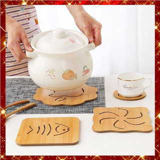 (++Xu) 1 Miếng gỗ lót nồi - lót ly khắc họa tiết ngộ nghĩnh  (TGQT)