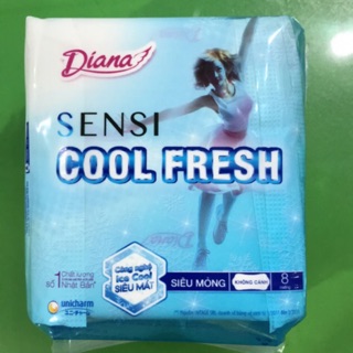 Băng vệ sinh Diana Cool Fresh siêu mỏng không cánh 8 miếng