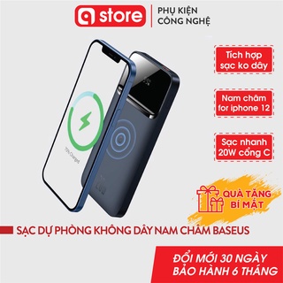 Sạc dự phòng không dây nam châm Baseus 10000mAh Sạc Nhanh 20W Cho Iphone PPCXW10