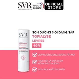 Sáp dưỡng ẩm môi bị khô, nứt nẻ và tổn thương SVR Topialyse Levres 4g