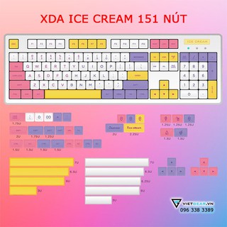 Bộ nút bàn phím XDA Ice Cream Real NP Thick PBT dyesub 151 nút