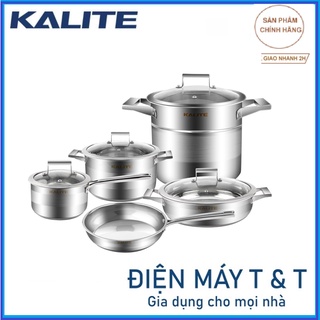 Bộ nồi inox chảo chống dính 5 món Kalite KL-339 siêu bền, hàng chính hãng, hợp kim kim loại tăng khả năng tỏa nhiệt