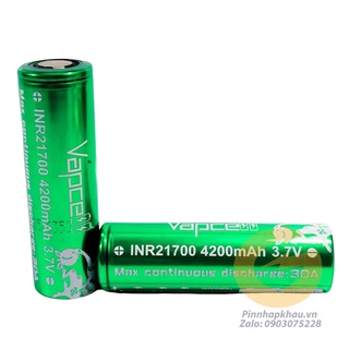 [P48] Pin sạc xã cao Vapcell 21700 INR21700 4200mah xã 30A liên tục cho thiết bị xã cao