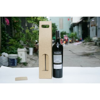 25 cái - Hộp giấy krart đựng rượu vang chai nước ép trái cây 750ml - Kraft nâu = Mẫu số 40