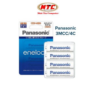 Vỉ 4 pin sạc AA Panasonic BK-3MCC/4C 1900mAh - phiên bản nội địa box Nhật (Trắng)