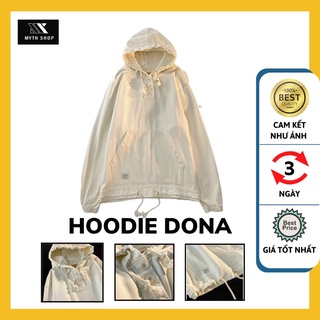 Áo Hoodie Kaki Phối Nút DONA Dáng Suông Form Rộng Ulzzang