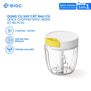 Dụng Cụ Xay Cắt Rau Củ Quả 5 Lưỡi Dao Bằng Tay 900ml Quick Chopper Eroc V-KT-90-PC01 - Hàng Chính Hãng Eroc