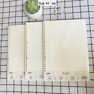 Ruột sổ còng Klong A4 tập 100 tờ caro/dotgrid/ kẻ ngang, giấy refill binder Klong 120gsm