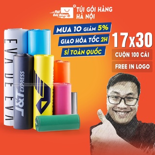 Túi Đóng Hàng 17x30 TUIGOIHANGVN Cuộn 100 Cái Có Keo Dán Niêm Phong Bảo Mật Tuyệt Đối