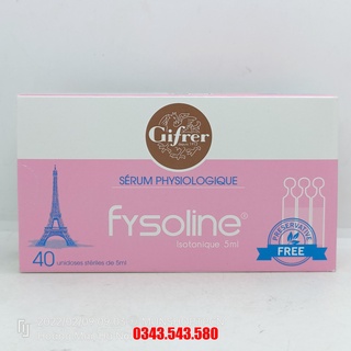 Nước muối sinh lý Fysoline Isotonique Pháp hộp 40 ống x 5ml (màu hồng)